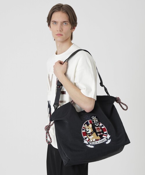 BLACK LABEL CRESTBRIDGE（ブラックレーベル・クレストブリッジ）の「【10th ANNIVERSARY】ブリティッシュエンブロイダリーマルチバッグ（トートバッグ・メンズ・ベージュ系その他3/ブラック・FREE）」の3枚目の写真