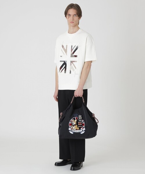 BLACK LABEL CRESTBRIDGE（ブラックレーベル・クレストブリッジ）の「【10th ANNIVERSARY】ブリティッシュエンブロイダリーマルチバッグ（トートバッグ・メンズ・ベージュ系その他3/ブラック・FREE）」の4枚目の写真