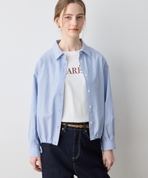 LE SOUK HOLIDAY（ルスークホリデー）の「ドロストシャツブルゾン【ストライプ柄・無地】（シャツ/ブラウス）」