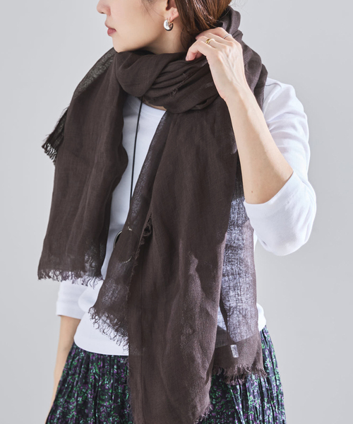 IENA（イエナ）の「NIMNIMDUAI/ニムニムデュアイ PLAIN GAUZE STOLE ストール（ストール/ショール・レディース・ブラウン/キャメル/ピンク/ベージュ/ブルー系その他/オレンジ・FREE）」の21枚目の写真