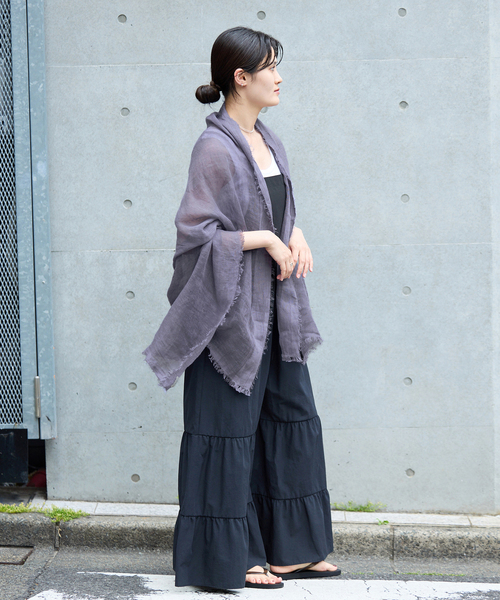 IENA（イエナ）の「NIMNIMDUAI/ニムニムデュアイ PLAIN GAUZE STOLE ストール（ストール/ショール・レディース・ブラウン/キャメル/ピンク/ベージュ/ブルー系その他/オレンジ・FREE）」の10枚目の写真