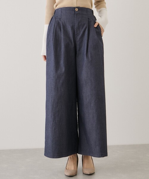 Jayro(ジャイロ)の「タック入りワイドパンツ(デニムパンツ・レディース・ブルー系その他3/ブルー系その他4/ホワイト系その他/ピンク・FREE)」の3枚目の写真