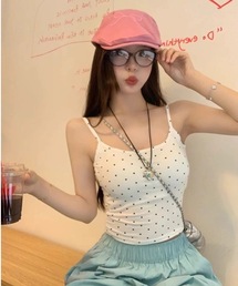 CELENA BEATS（セレナビーツ）の「バックオープンドットキャミソール（カップ付き）（キャミソール）」