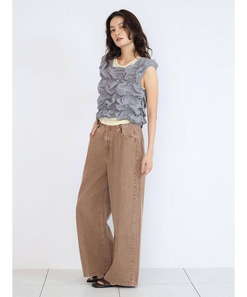 FIKA.（フィーカ）の「Waist tuck fade denim pants（デニムパンツ・レディース・ブラウン/キャメル/グリーン系その他3・MEDIUM）」の12枚目の写真