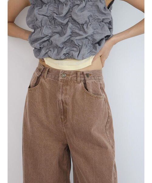 FIKA.（フィーカ）の「Waist tuck fade denim pants（デニムパンツ・レディース・ブラウン/キャメル/グリーン系その他3・MEDIUM）」の18枚目の写真