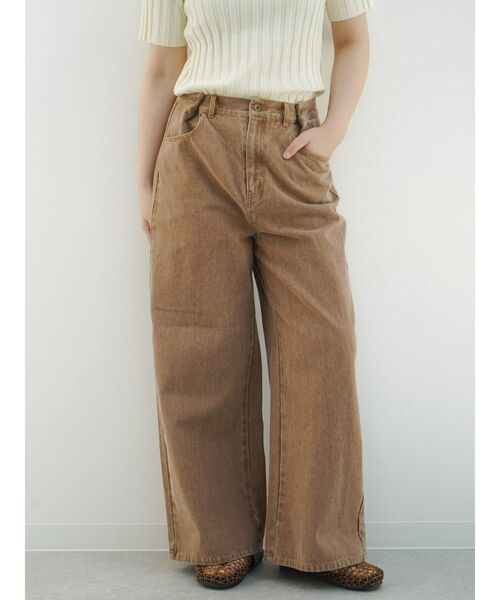 FIKA.（フィーカ）の「Waist tuck fade denim pants（デニムパンツ・レディース・ブラウン/キャメル/グリーン系その他3・MEDIUM）」の2枚目の写真
