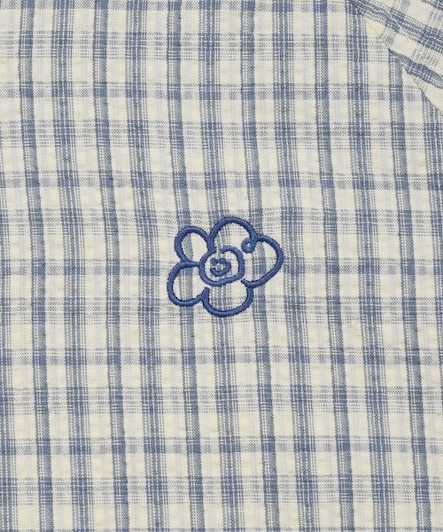 Wacky WiLLy（ワッキーウィリー）の「WOMEN'S CHECK SEERSUCKER HOODED SHIRT TYPE JUMPER（ブルゾン・レディース・クリーム/ネイビー・FREE）」の15枚目の写真