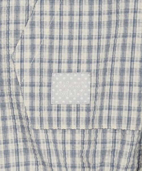 Wacky WiLLy（ワッキーウィリー）の「WOMEN'S CHECK SEERSUCKER HOODED SHIRT TYPE JUMPER（ブルゾン・レディース・クリーム/ネイビー・FREE）」の11枚目の写真
