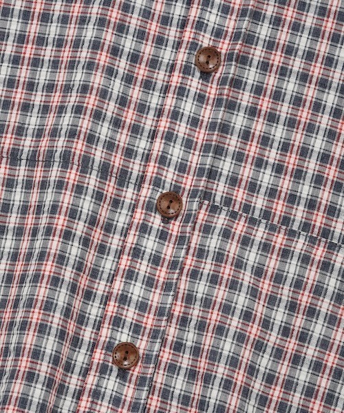 Wacky WiLLy（ワッキーウィリー）の「WOMEN'S CHECK SEERSUCKER HOODED SHIRT TYPE JUMPER（ブルゾン・レディース・クリーム/ネイビー・FREE）」の6枚目の写真