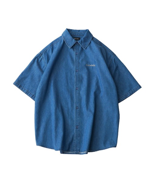 Subciety(サブサエティ)の「Loose fit denim shirt(シャツ/ブラウス・メンズ・ブラック/ワンウォッシュ/インディゴブルー/ブラック系その他・MEDIUM/LARGE/SMALL/X-LARGE)」の7枚目の写真