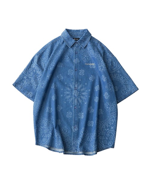 Subciety(サブサエティ)の「Loose fit denim shirt(シャツ/ブラウス・メンズ・ブラック/ワンウォッシュ/インディゴブルー/ブラック系その他・MEDIUM/LARGE/SMALL/X-LARGE)」の8枚目の写真