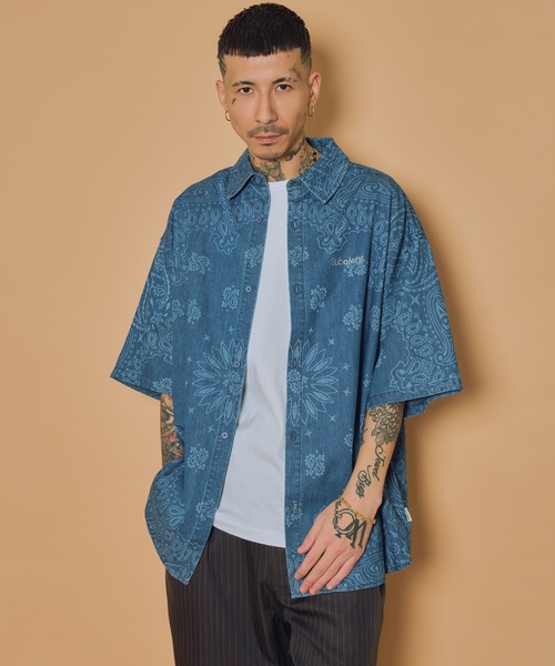 Subciety(サブサエティ)の「Loose fit denim shirt(シャツ/ブラウス・メンズ・ブラック/ワンウォッシュ/インディゴブルー/ブラック系その他・MEDIUM/LARGE/SMALL/X-LARGE)」の16枚目の写真