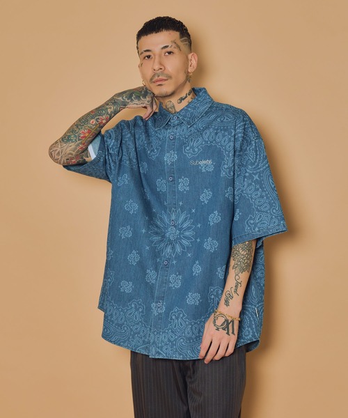 Subciety(サブサエティ)の「Loose fit denim shirt(シャツ/ブラウス・メンズ・ブラック/ワンウォッシュ/インディゴブルー/ブラック系その他・MEDIUM/LARGE/SMALL/X-LARGE)」の19枚目の写真