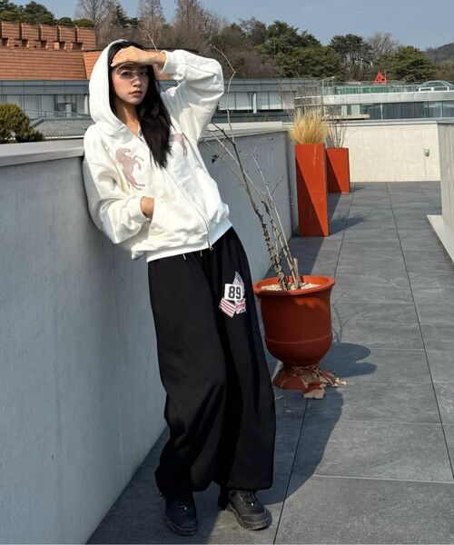 Midnight Move（ミッドナイトムーブ）の「horse hood zip up (grey)（パーカー・レディース・その他・FREE）」の5枚目の写真