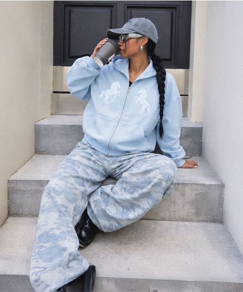 Midnight Move（ミッドナイトムーブ）の「horse hood zip up (grey)（パーカー・レディース・その他・FREE）」の9枚目の写真