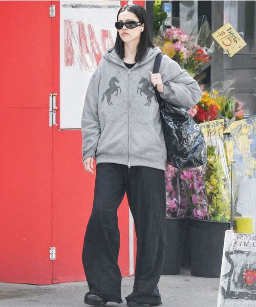 Midnight Move（ミッドナイトムーブ）の「horse hood zip up (grey)（パーカー・レディース・その他・FREE）」の10枚目の写真