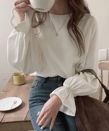 ソリッドカラー キャンディ袖 長袖 Tシャツ ブルオーバー