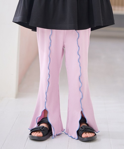 Piet(ピエット)の「前スリット メロウリブパンツ(その他パンツ・キッズ・ピンク/ブラウン/チャコールグレー/サックスブルー・130/100/110/120)」の1枚目の写真