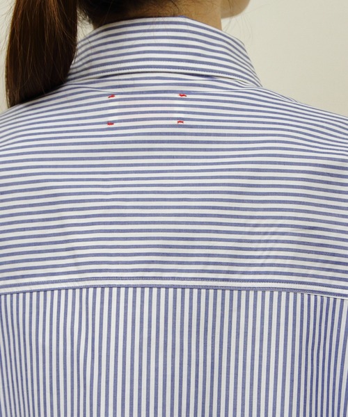 MEYAME（メヤメ）の「MEYAME/メヤメ　別注 フライフロントシャツ　FLY FRONT SHIRT（シャツ/ブラウス・レディース・ブルー/クリーム/ピンク・FREE）」の6枚目の写真