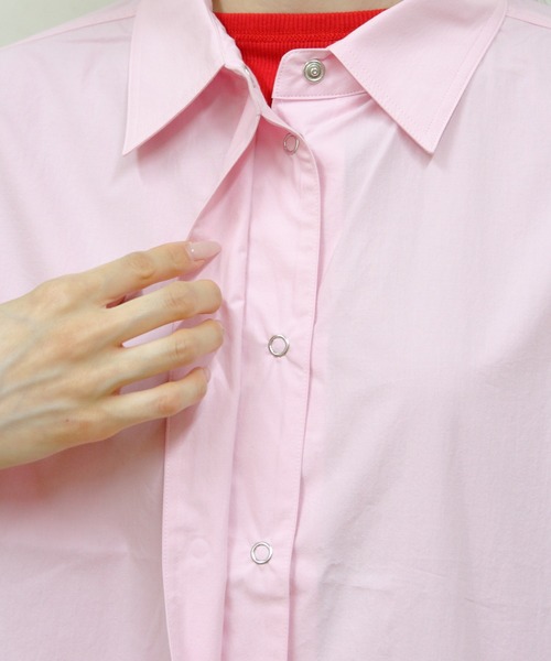MEYAME（メヤメ）の「MEYAME/メヤメ　別注 フライフロントシャツ　FLY FRONT SHIRT（シャツ/ブラウス・レディース・ブルー/クリーム/ピンク・FREE）」の11枚目の写真