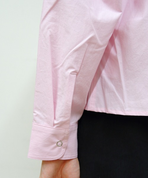 MEYAME（メヤメ）の「MEYAME/メヤメ　別注 フライフロントシャツ　FLY FRONT SHIRT（シャツ/ブラウス・レディース・ブルー/クリーム/ピンク・FREE）」の12枚目の写真