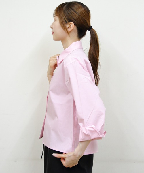 MEYAME（メヤメ）の「MEYAME/メヤメ　別注 フライフロントシャツ　FLY FRONT SHIRT（シャツ/ブラウス・レディース・ブルー/クリーム/ピンク・FREE）」の13枚目の写真