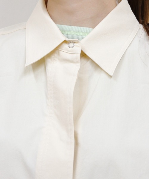MEYAME（メヤメ）の「MEYAME/メヤメ　別注 フライフロントシャツ　FLY FRONT SHIRT（シャツ/ブラウス・レディース・ブルー/クリーム/ピンク・FREE）」の16枚目の写真