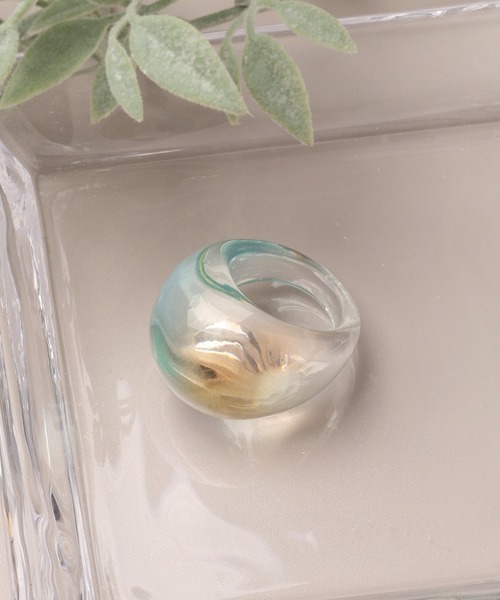 Flowering(フラワーリング)の「Clear Shiny/グラデーション/リング(リング・レディース・ブルー/グリーン・FREE)」の9枚目の写真