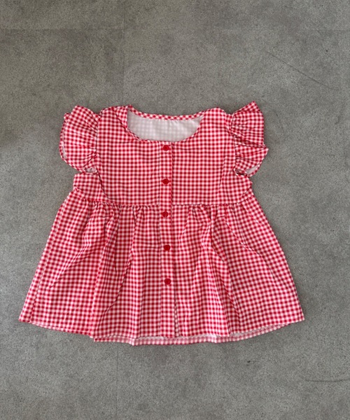SHEPP(シープ)の「ギンガムチェックスクエアネックブラウス(シャツ/ブラウス・レディース・レッド/ブラック・L/M)」の19枚目の写真
