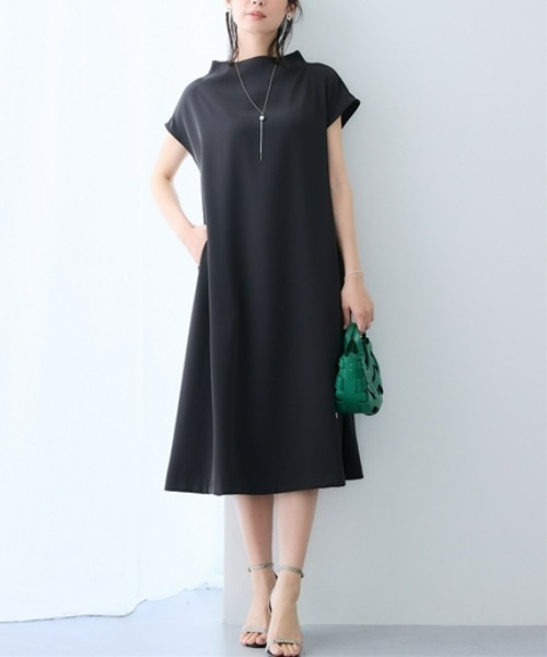 7days Life Styling（セブンデイズライフスタイリング）の「美極とろみ素材　ハイネックワンピース（ワンピース・レディース・チャコール/ライトグレー・LL/L/M/S）」の2枚目の写真