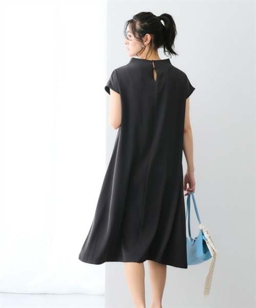 7days Life Styling（セブンデイズライフスタイリング）の「美極とろみ素材　ハイネックワンピース（ワンピース・レディース・チャコール/ライトグレー・LL/L/M/S）」の3枚目の写真