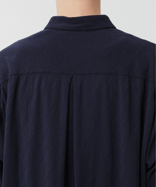 PUBLIC TOKYO(パブリックトウキョウ)の「【P.T】High-gauge Jacquard Shirts /ウォッシャブル/コットン100%/夏服/伸縮性/日本製(シャツ/ブラウス・メンズ・サックスブルー/ダークグレー・S/M)」の12枚目の写真