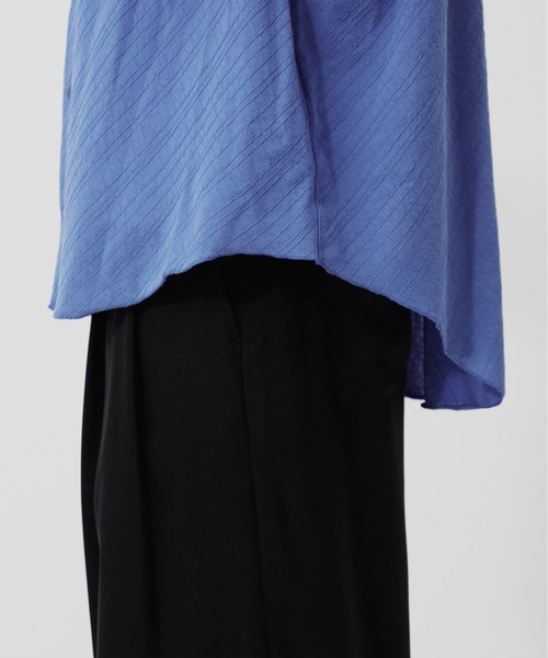 PUBLIC TOKYO(パブリックトウキョウ)の「【P.T】High-gauge Jacquard Shirts /ウォッシャブル/コットン100%/夏服/伸縮性/日本製(シャツ/ブラウス・メンズ・サックスブルー/ダークグレー・S/M)」の22枚目の写真