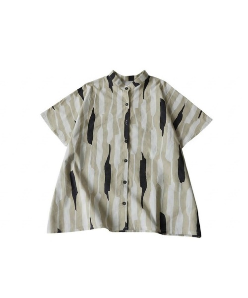 antiqua(アンティカ)の「綿100% ストライプ柄 シャツ(シャツ/ブラウス・レディース・ブラック/ベージュ・ONESIZE)」の11枚目の写真
