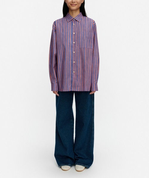 marimekko(マリメッコ)の「【kioski】Piccolo / Jokapoika blouse(シャツ/ブラウス・レディース・ライラック/ブルー/オレンジ/イエロー/ライトグリーン/ホワイト・MEDIUM/SMALL/X-SMALL/XX-SMALL/LARGE)」の4枚目の写真