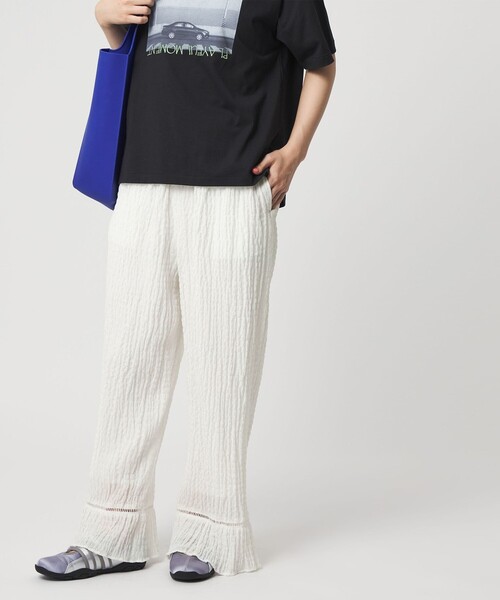 CITEN（シテン）の「＜CITEN＞ハシゴレースフリルパンツ（その他パンツ・レディース・ホワイト/ブラック・M/S）」の3枚目の写真