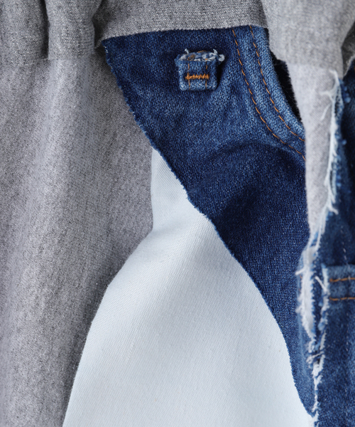 DISCOVERED(ディスカバード)の「DISCOVERED / ディスカバード Sweat x Denim Pants(デニムパンツ・メンズ・ネイビー・FREE)」の3枚目の写真