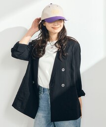 fredy emue | リネン混ライトダブルジャケット(テーラードジャケット)