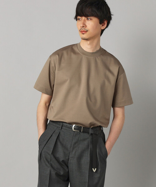 COMME CA MEN(コムサメン)の「シルキースムース ポンチTシャツ(Tシャツ/カットソー・メンズ・ネイビー/ベージュ/ホワイト・L/M)」の3枚目の写真