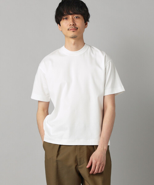 COMME CA MEN(コムサメン)の「シルキースムース ポンチTシャツ(Tシャツ/カットソー・メンズ・ネイビー/ベージュ/ホワイト・L/M)」の2枚目の写真