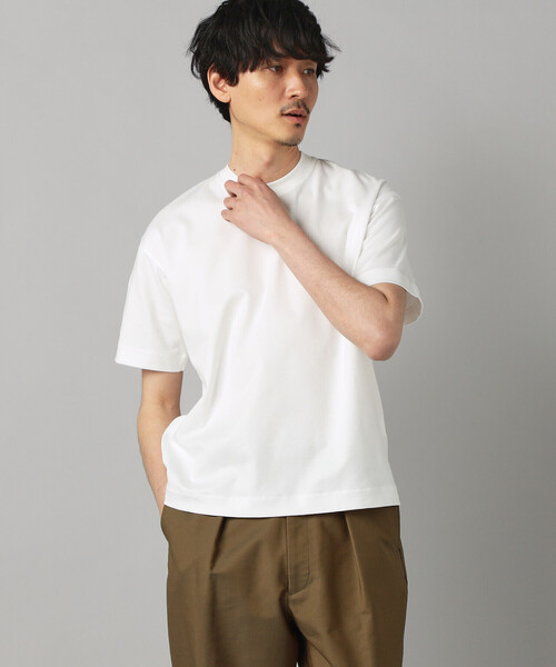 COMME CA MEN(コムサメン)の「シルキースムース ポンチTシャツ(Tシャツ/カットソー・メンズ・ネイビー/ベージュ/ホワイト・L/M)」の10枚目の写真