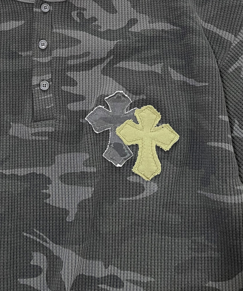 SK8ER ROCK(スケーターロック)の「Double Cross Camouflage T-Shirt ((dark gray))(Tシャツ/カットソー・レディース・その他・ONE SIZE)」の4枚目の写真