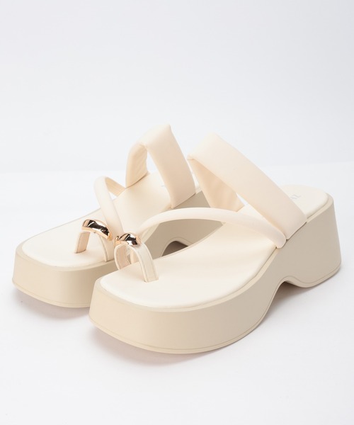 Lace Ladies(レースレディース)の「ストラップ 厚底 トング サンダル(サンダル・レディース・ブラック/アイボリー・22.5cm/23cm/23.5cm/24cm/24.5cm/25cm)」の3枚目の写真