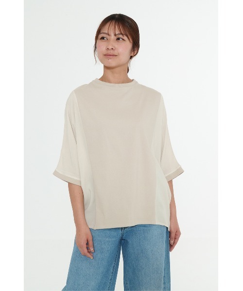 HEART MARKET(ハートマーケット)の「やわらかタッチワイドプルオーバー(Tシャツ/カットソー・レディース・サックスブルー/ナチュラル/ブラック/ホワイト・FREE)」の3枚目の写真