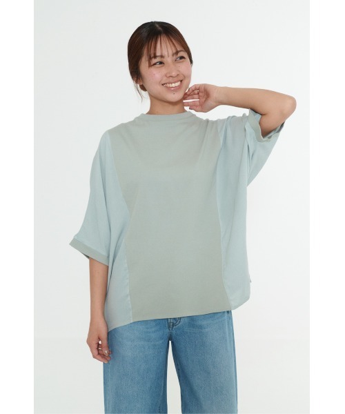 HEART MARKET(ハートマーケット)の「やわらかタッチワイドプルオーバー(Tシャツ/カットソー・レディース・サックスブルー/ナチュラル/ブラック/ホワイト・FREE)」の4枚目の写真