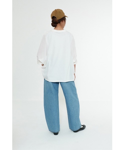 HEART MARKET(ハートマーケット)の「やわらかタッチワイドプルオーバー(Tシャツ/カットソー・レディース・サックスブルー/ナチュラル/ブラック/ホワイト・FREE)」の7枚目の写真
