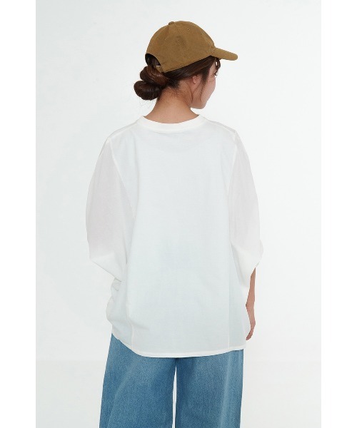 HEART MARKET(ハートマーケット)の「やわらかタッチワイドプルオーバー(Tシャツ/カットソー・レディース・サックスブルー/ナチュラル/ブラック/ホワイト・FREE)」の10枚目の写真