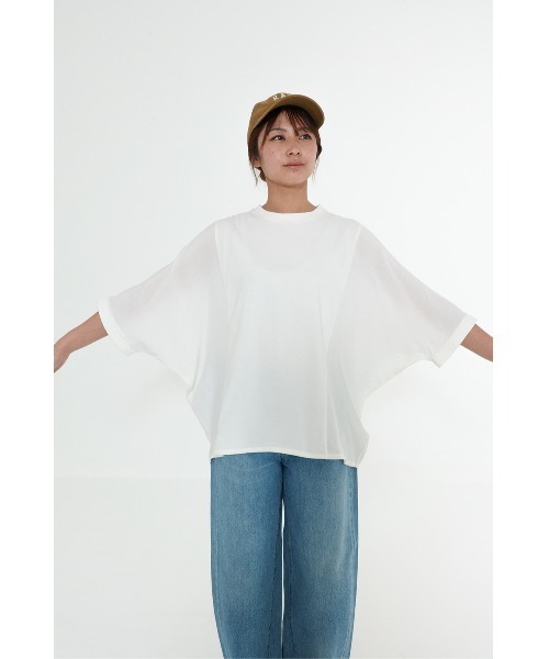 HEART MARKET(ハートマーケット)の「やわらかタッチワイドプルオーバー(Tシャツ/カットソー・レディース・サックスブルー/ナチュラル/ブラック/ホワイト・FREE)」の20枚目の写真