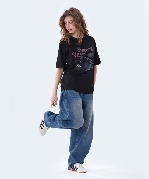GHOST REPUBLIC(ゴーストリパブリック)の「サポートユーグラフィック半袖Tシャツ2カラーGT-390(Tシャツ/カットソー・レディース・ブラック/ホワイト・MEDIUM/LARGE/X-LARGE)」の15枚目の写真