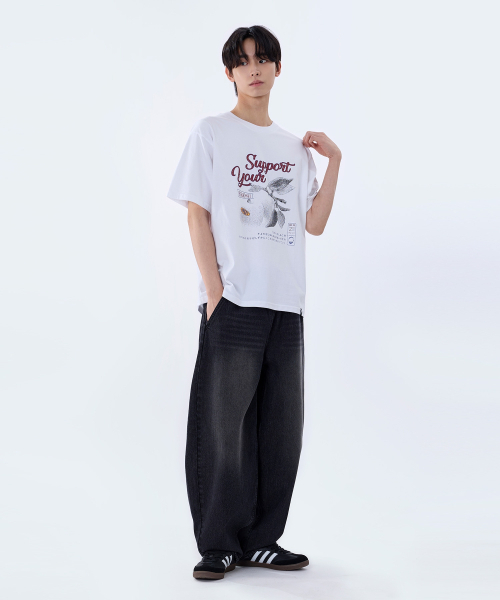 GHOST REPUBLIC(ゴーストリパブリック)の「サポートユーグラフィック半袖Tシャツ2カラーGT-390(Tシャツ/カットソー・レディース・ブラック/ホワイト・MEDIUM/LARGE/X-LARGE)」の11枚目の写真